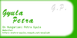 gyula petra business card